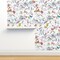 Unicorn Fairy Tale Rainbow Toile Castle Mermaid Rabbit Butterfly Bear Custom Removable Wallpaper by Spoonflower Peel & Stick Wallpaper 2FT Wide